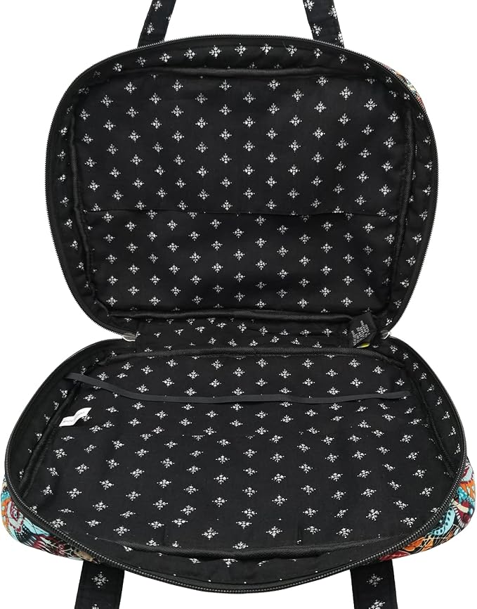 DIWI Quilted Bible Cover Large Sizes 10 X 7 X 2.75 Inches Bible Tote Good Book Case (L, C2 Jungle Secret)