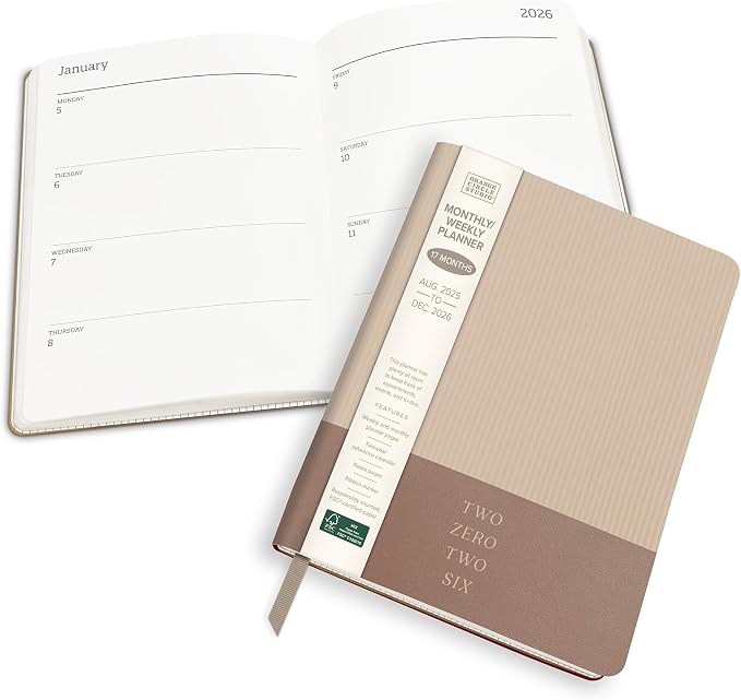 Orange Circle Studio Academic Planner 2025-2026, Sand Dollar, Medium