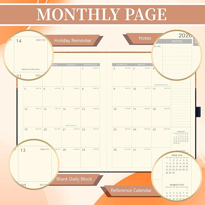 Planner 2026-2027 - Academic Planner Weekly Monthly, July 2026 to June 2027, Calendar Planner with Premium Paper, Inner Pocket, Pen Holder, 8.5'' x 11''