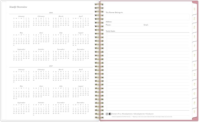 2026-2027 Blue Sky Kentia 8" x 11" Academic Year Weekly & Monthly Planner, Plastic Cover, Kentia (159106)