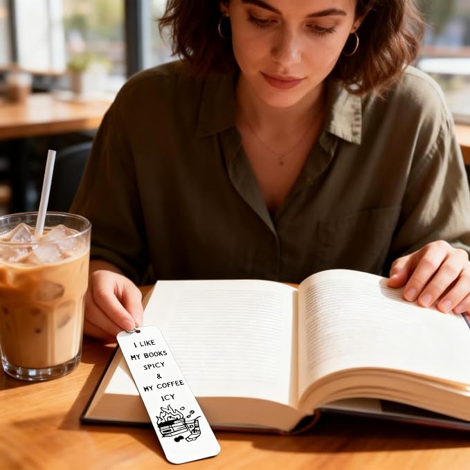 Spicy Book Marks for Reading Women, Friendship Birthday Gifts for Women, Coffee Lovers Gift Ideas for Readers, Book Loves, Book Club Gifts, Funny ChristmasGifts, Book Accessories