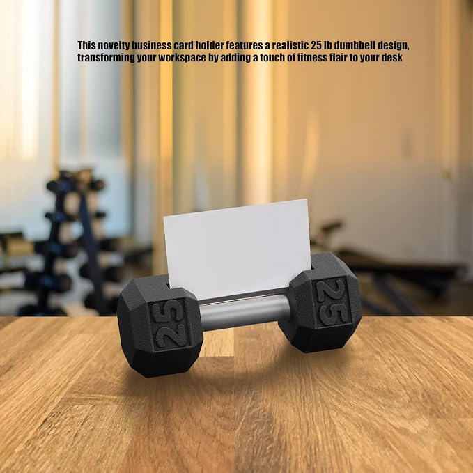 Novelty Dumbbell Business Card Holder, Office Business Card Displays,Desk Decorative Weightlifting Accessory for Gym Enthusiasts