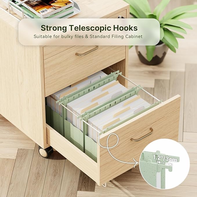 XINGIA 6 Pack Large Capacity Hanging File Folders Letter Size,4 Inch Expandable File Organizer,File Cabinet Folders with Adjustable Hooks,Wheat Straw Reinforced Hang Folders for Bulky Files,Charts