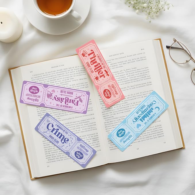 Dark Romance Skull Bookmark - 100 Pcs Funny Fantasy Bookmarks Reading Accessories for Book Lovers, Colorful Paper Ticket Gift for Women Kids Men Teacher Student