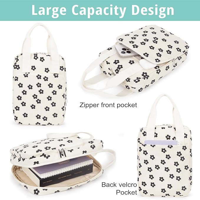 Bible Cover for Women, Bible Case,Carrying Bible Bag Scripture Case Church Bag Bible Protective with Font & Back Zippered Pocket