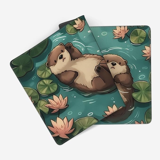 35.4" x 15.7" Cute Otter Extended Mouse Pad, Kawaii Desk Mat with Non-Slip Base, Water Resistant for Gaming & Office