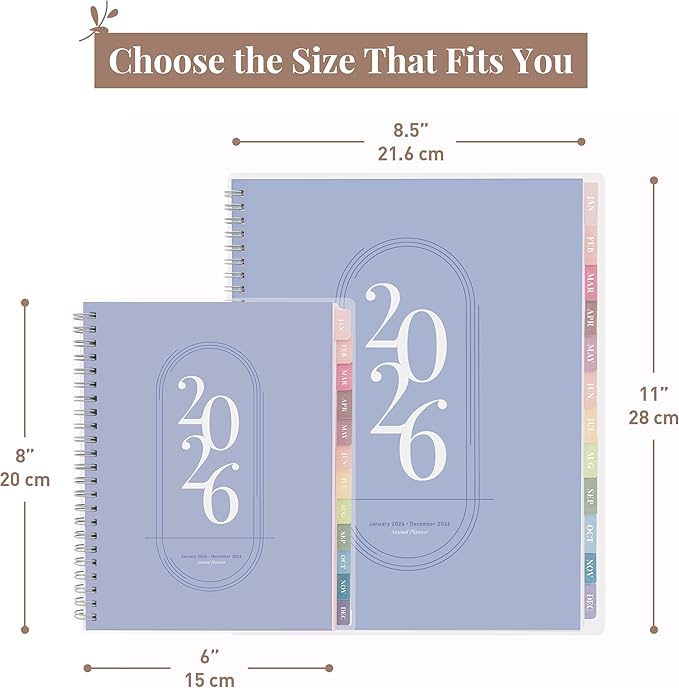Rileys 2026 Planner, Agenda Planner With Weekly And Monthly View, Daily Agenda Book And Yearly Planners Calendar Book, Spiral Bound With Tabs, Notes, Goals And Holidays (Blue, 8.5 x 11 in)
