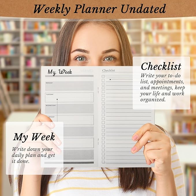 Qilery 50 Pcs 2026-2027 Daily Weekly Planner Bulk Employee Appreciation Gifts Small Pocket Journal to Do List Goals Notepad for Patient Access Week Nurse Team Coworkers Teacher (Kraft Paper Color)