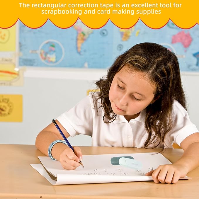 6pcs Green Gradient Correction Tape for Students, High Coverage Adhesive Tape Roller for Writing Error Correction, School and Office Supplies, Scrapbook and Card Making Use