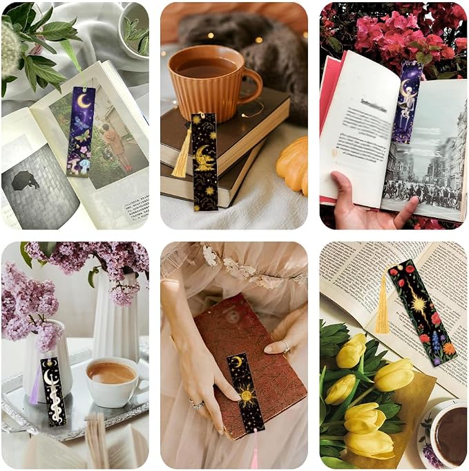 Peacoblue 30pcs UV DTF Bookmarks Transfer Stickers Wraps Occult Divination Elements for Women Men Reading, Waterproof Bookmarkers Decal(No Blank Bookmarks) for Acrylic Plastic Metal Blank Bookmark