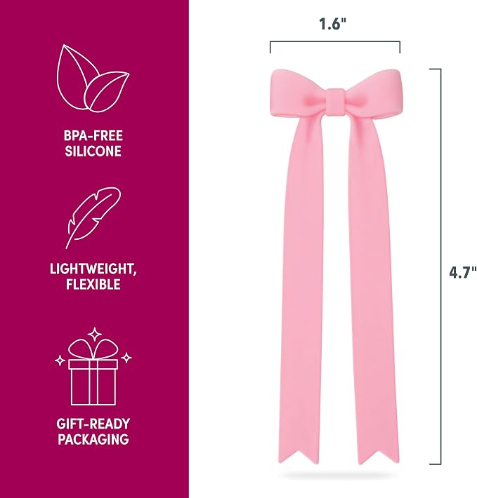 Genuine Fred Page Ties Bow Bookmarks, Set of Two, Pink, Flexible Silicone, Fun Stocking Stuffer, Gift for Book Lovers, Teachers, Back to School Coquette Aesthetic