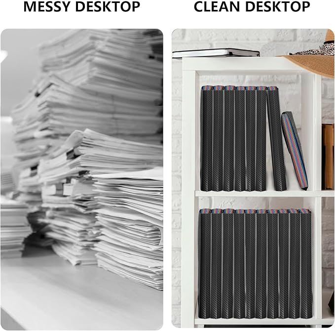UMETDO 14 PCS Office Accordion File Organizer Bulk - 13 Pocket Plastics Expanding Folder with Tabs - Letter Size Loose Paper Folder for Work School Home, Student Teacher (Pack of 2)