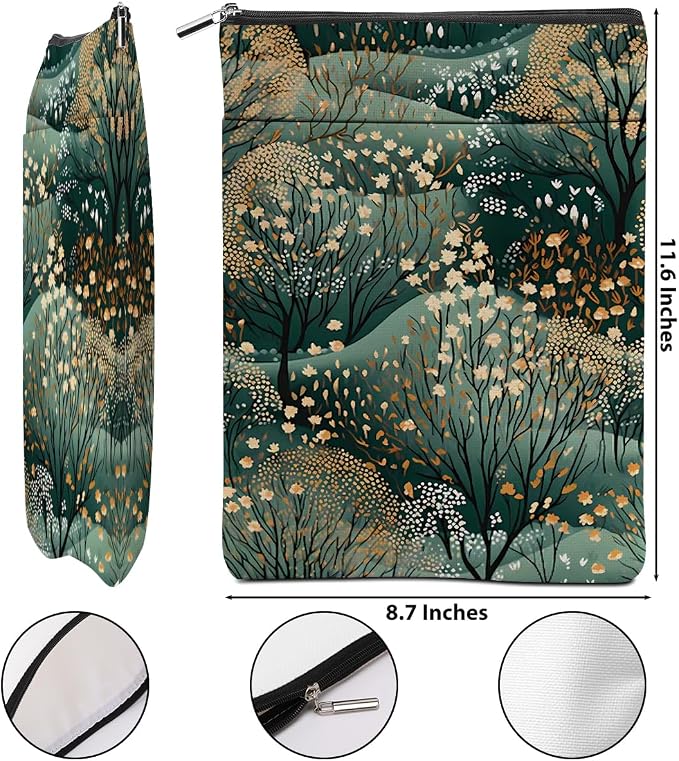 Abstract Tree Leaf Book Sleeve Accessories Cover Book Protector Christmas Birthday Boss Day Books Lovers Gifts Bookish Books Club Gifts for Readers Women Librarian Coworker Mom