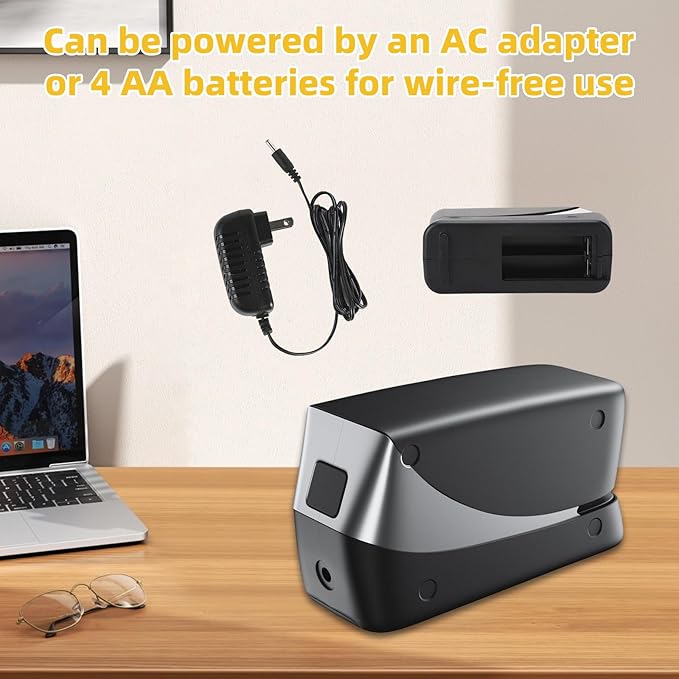 Electric Stapler, 25 Sheet, Include 2000 Staples and 1 Remover, Jam Free, Professional and Home Office Stapler，Battery not Included，AC or Battery Powered.