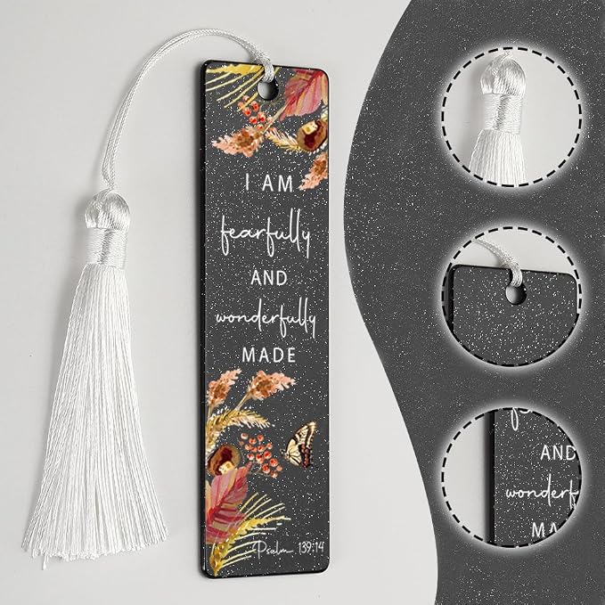 Christian Self - Worth Bookmark, Encouraging Gift for Believers, Empowering Gift for Spiritual Readers, Spiritual Bookish Present, Unique Floral & Scripture Design Bookmark, WCB57
