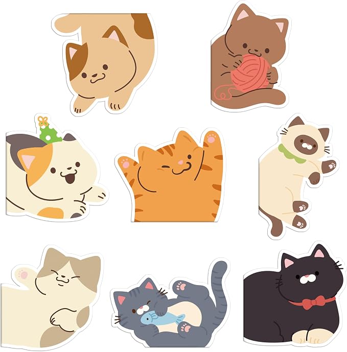 Cats Magnetic Bookmarks Gifts - 8 Pcs Cute Pet Animals Bookmark for Women Book Lovers Students Funny Page Clips School Office Reading Accessories Bookworms Gift for Birthday Christmas