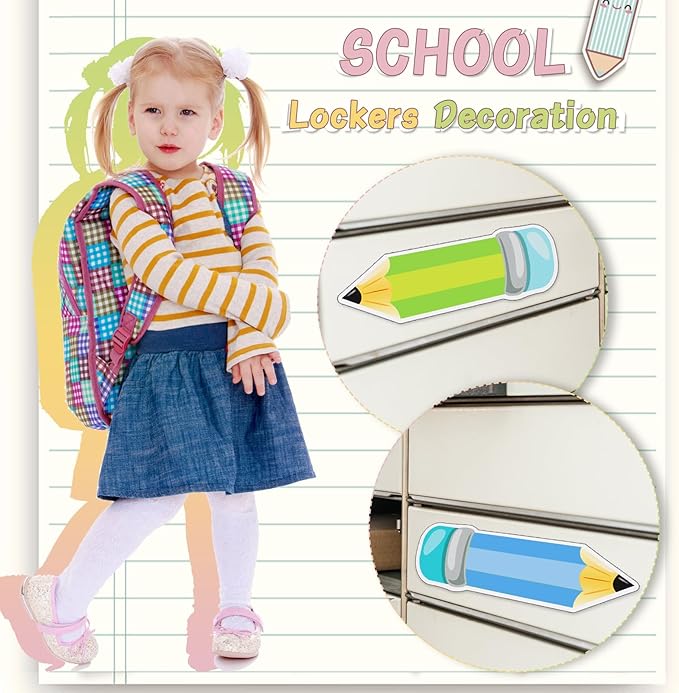 48 Pieces Colorful Pencils Cutouts Pencil Name Tags Paper Pencils for Bulletin Board Locker Decor Teacher Student Name Labels for Back to School Classroom Décor