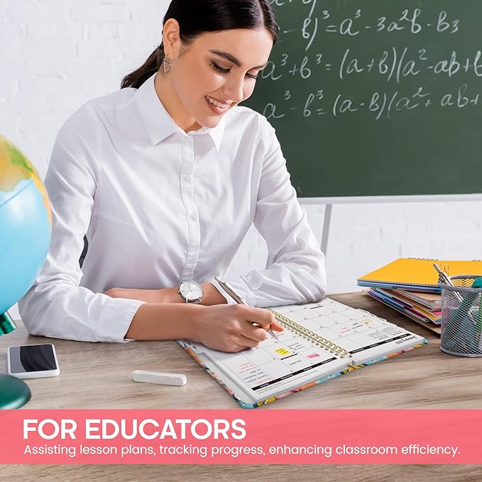Academic Planner 2026-2027, Weekly and Monthly Calendar Book, July 2026 – June 2027, Hardcover Planner with Tabs, Perfect for Teachers, Students, Women & Men, A5 (6.4" x 8.5") - Pastel Garden