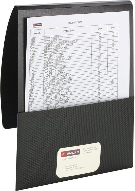 Smead Organized Up Poly Stackit Folders, Letter Size, Black, 5 per Pack (87805)