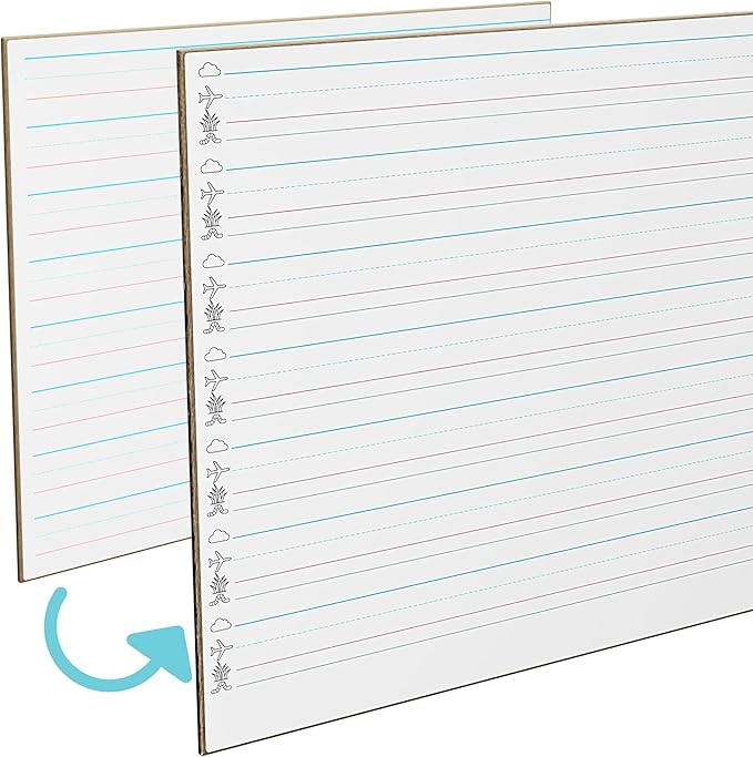 STEPUP Double Sided Whiteboard Lined Dry Erase Boards for Kids Ruled Writing Board Kindergarten Handwriting Practice Small White Boards Dry Erase Board 9x12 Dry Erase Board with Lines