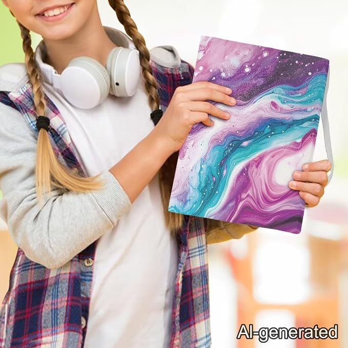 Dreaweet Purple Marble Print Book Cover Stretchable Book Covers Jumbo Books Covers Sox Protector Hardcover Textbooks Sleeve Schoolbook Case for Women Teens