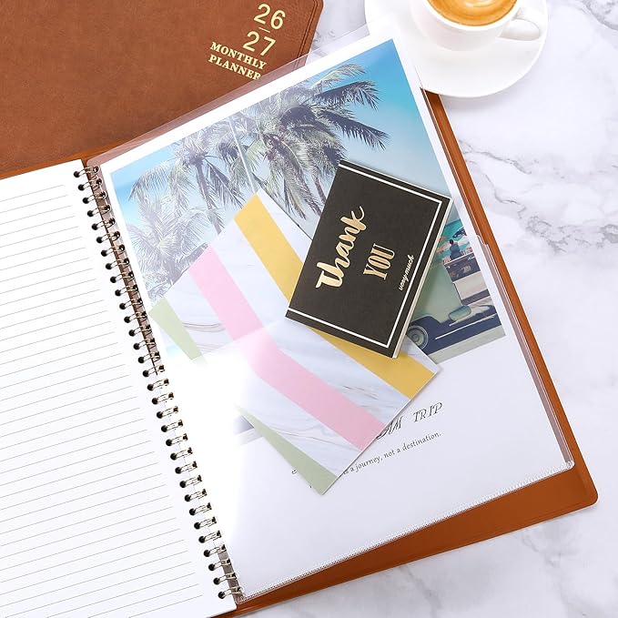 2026-2027 Monthly Planner - 2026-2027 Calendar/Planner 18 Months with Faux Leather, 8.86" x 11.4", Jul. 2026 - Dec. 2027, 15 Notes Pages, Strong Twin - Wire Binding, Pocket, Monthly Tabs, Perfect Organizer