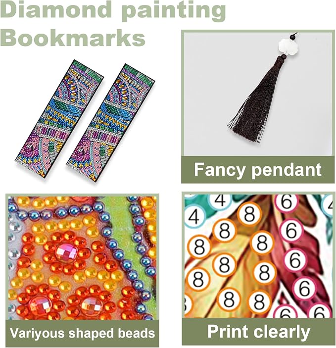 Tontut 3pcs Diamond Art Painting Kit Bookmarks, Star River Exquisite General DIY Bookmarks, Lightweight and Durable for Reading Lovers