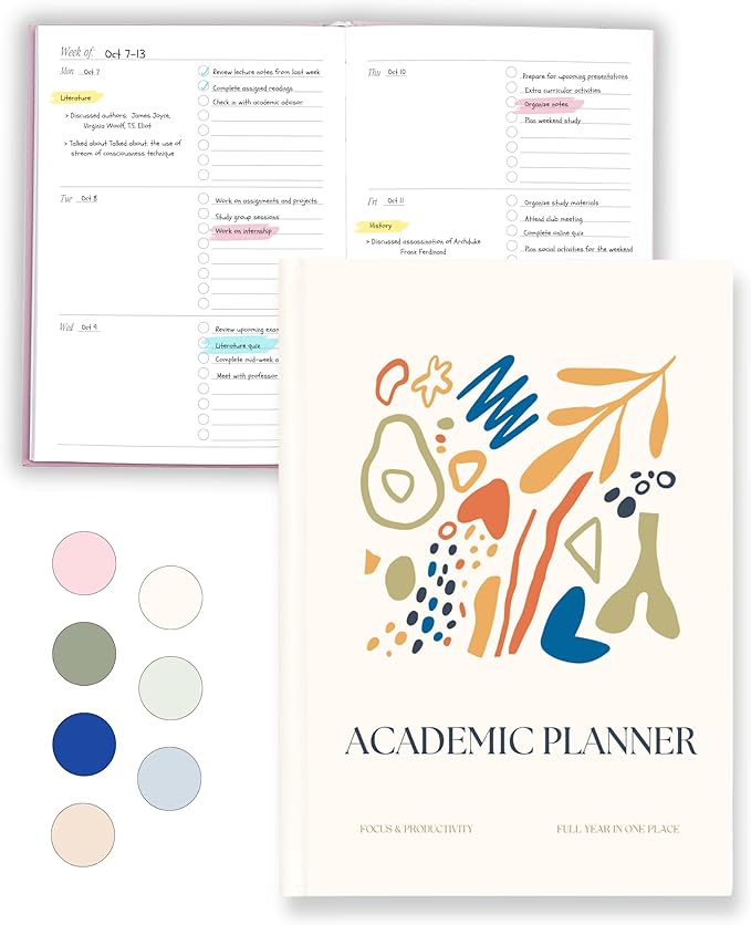 Lamare Academic Planner 2026 College Essentials – Undated Weekly College Student Planner for Homeschool, High School, College & Nursing Students