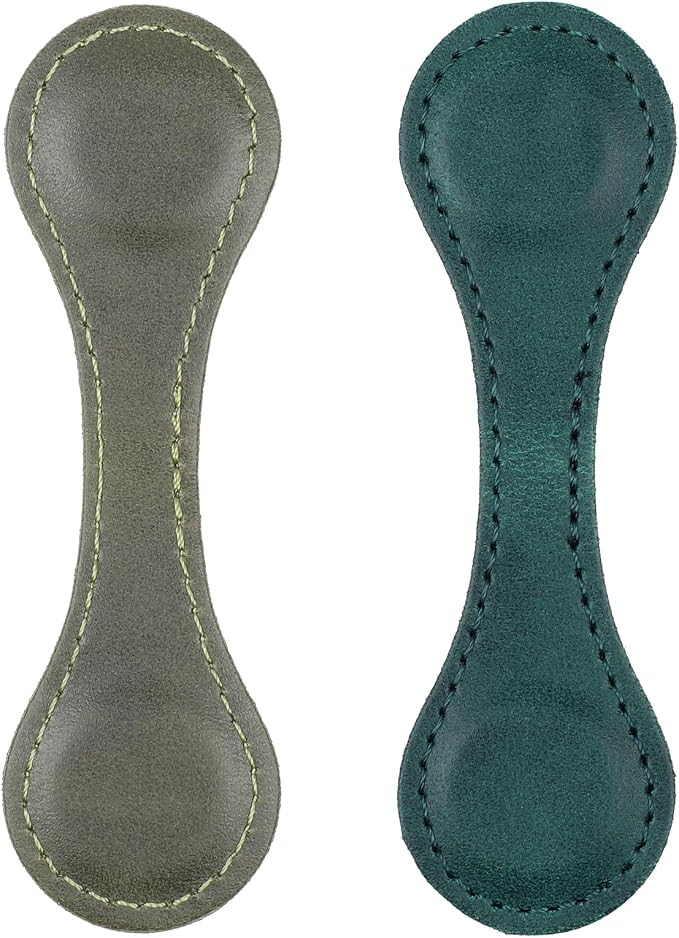 Dimeho 2 Pcs Leather Magnet Bookmark Retro Book Page Holder Vintage Page Marker Clip Handmade Cute Reading Accessories for Women Bookworm Book Lovers Reader Gift(Blue+Green)