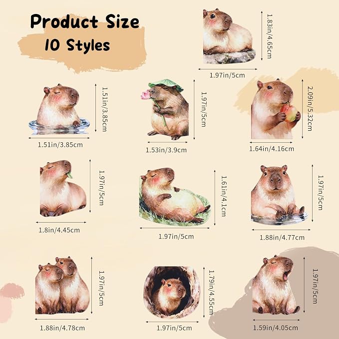 10Pcs Magnetic Bookmark, Cute Animal Book Marks for Reading, Hydrochoerus Hydrochaeris Bookmark, Office Reading Accessories, Page Clips for Book Lovers, Reader, Women, Students