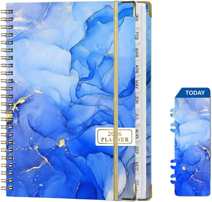 Planner 2026 Men & Women,Monthly and Weekly Agenda Calendar Planner,Jan 2026 to Dec 2026,A5 (6.3" x 8.5"),Hardcover Spiral Daily Planning Book with Tabs,for Office Home School,Sky Blue