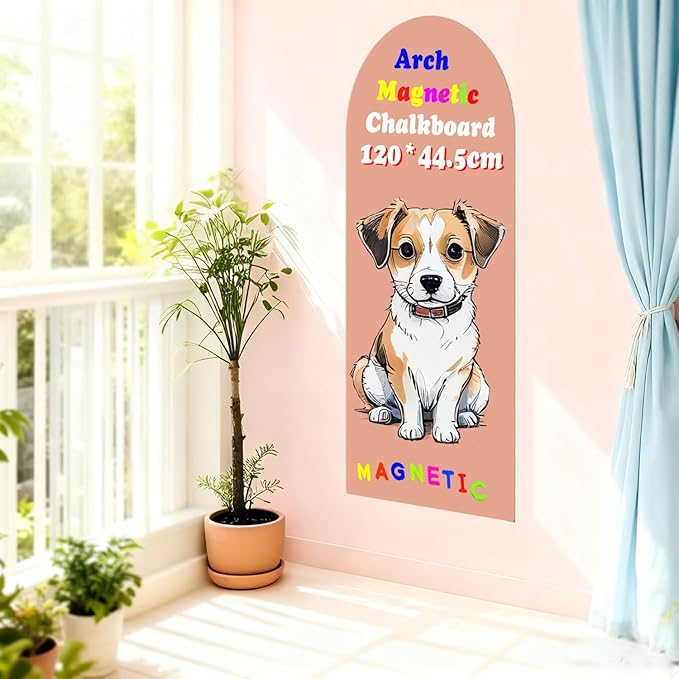 Arch Magnetic Chalkboard Wall Decal 47.2"x17.5" Self Adhesive Chalk Board Wallpaper for Home School Peel and Stick Chalkboard Magnet Contact Paper Roll Alternative Blackboard Paint