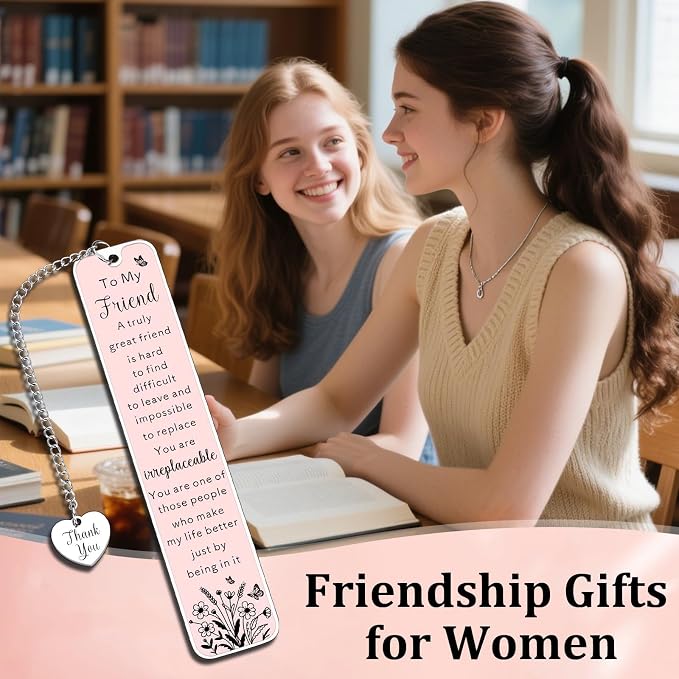 Friend Bookmark Gifts for Friends Women Galentines Day Gifts for Her Friendship Bestie Gift for Women Birthday Long Distance Friendship Gift for Bestfriend BFF Valentines Thoughtful Present for Female