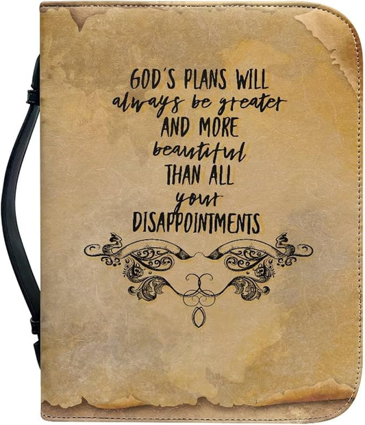 Gods Letter Bible Covers for Women Waterproof Bible Holder Case for Man Portable Bible Protector PU Leather Bible Organizer Bag Large Size