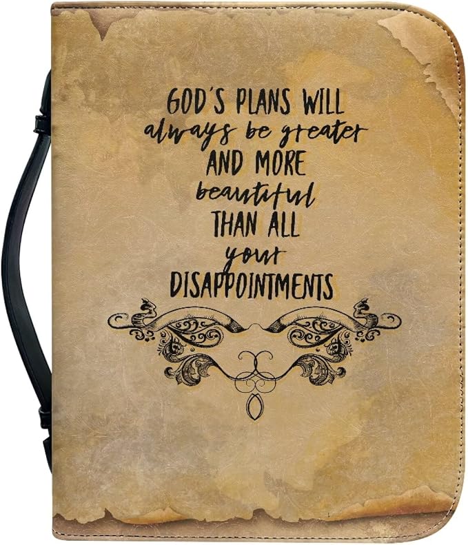 Gods Letter Bible Covers for Women Waterproof Bible Holder Case for Man Portable Bible Protector PU Leather Bible Organizer Bag Large Size