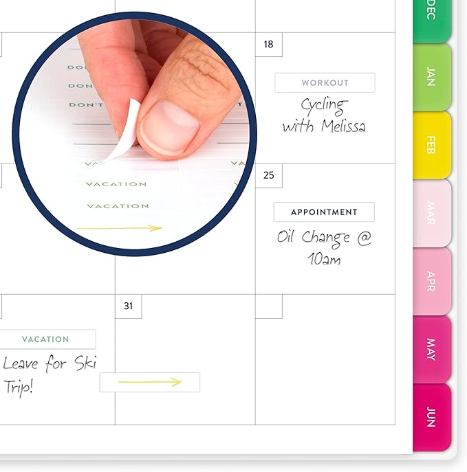 AT-A-GLANCE Planner 2026-2027 Weekly & Monthly Academic 12-Month July-June, 8-1/2" x 11", Simplified by Emily Ley, Happy Stripe (EL49-905A)