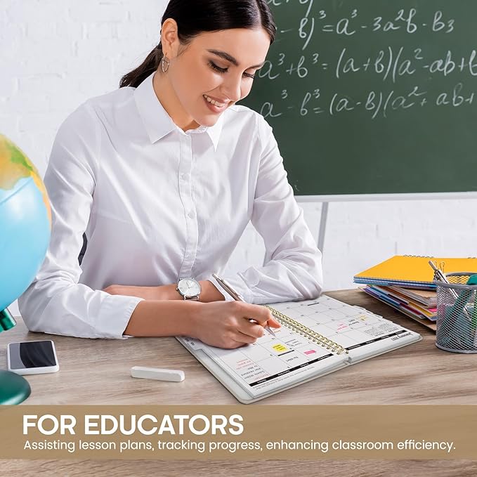 Academic Planner 2026-2027, Weekly and Monthly Calendar Planner Book, July 2026 – June 2027, Hardcover Organizer with Tabs, Perfect for Teachers, Students, Women & Men, A5 (6.4" x 8.5") - Beige
