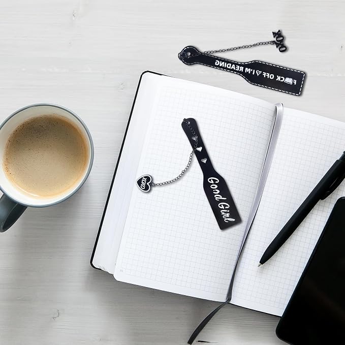 2Pcs Funny Smutty Good Girls Bookmark Gifts for Men Book Lover Metal Book Mark Stainless Steel Bookmark Inspirational Women Reading Accessories Unique Friend Coworker Teacher Gift Male Christmas Gift