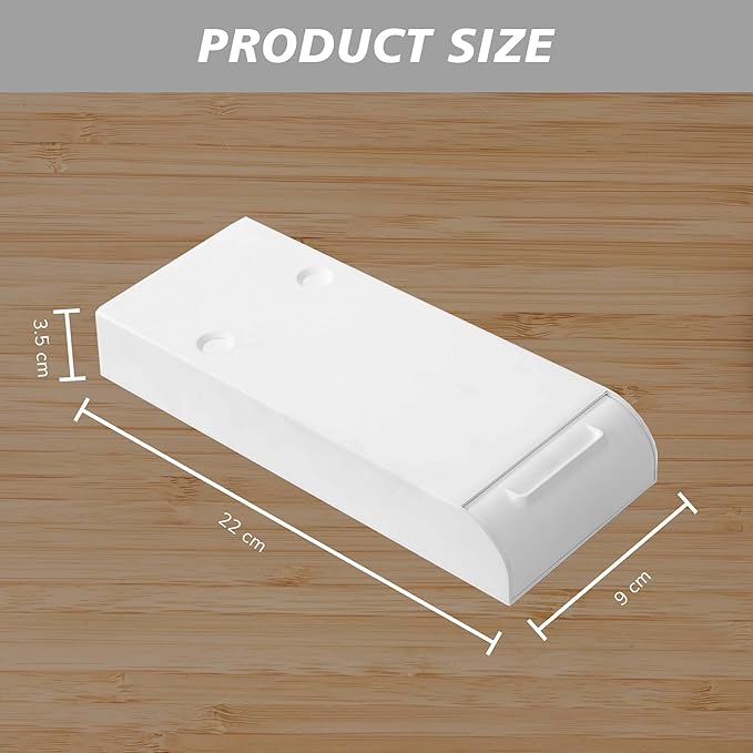 Periea Luna Under Desk Drawer Organizer, Self-Adhesive Storage Tray (White)