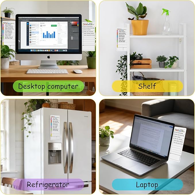 Magnetic Monitor Memo Board, Dry Erase Whiteboard Weekly Planner and Daily to Do List Note Board Set for Monitor Side/Fridge/Home/School/Office with Markers