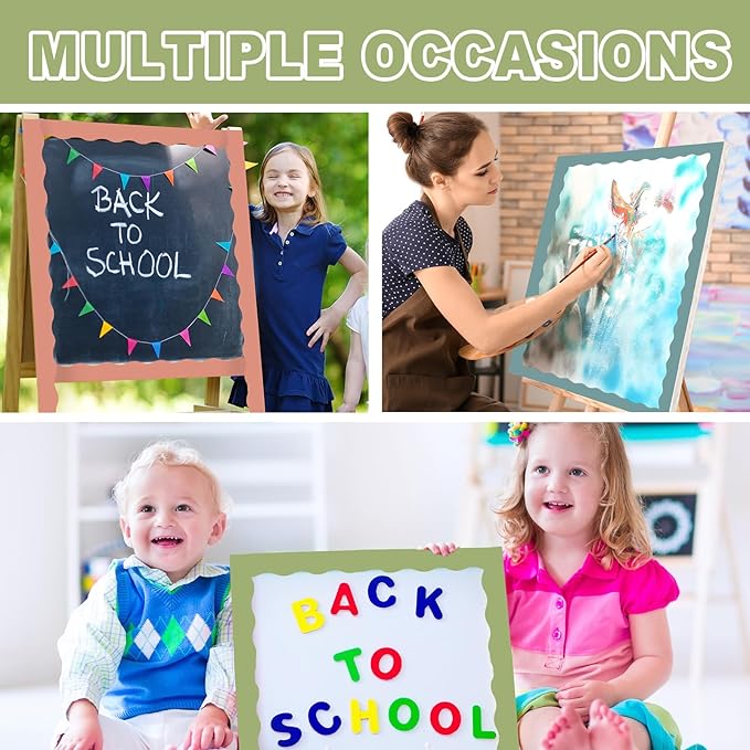 Wiooffen 10 Rolls 262ft Colorful Borders for Bulletin Board Scalloped Trim Bulletin Board Decorations Classroom Borders for Bulletin Board Back to School Supplies Office Wall Chalkboard Decor(Classic)