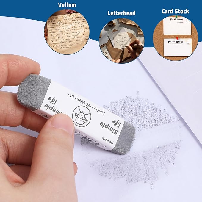 4 PCS Ink Eraser, Double Head Sand Eraser Portable Use Correction Frosted Erasers for Pens Matte Pen Erasers Remove Marking Home School Office Ballpoint Pencils Stationery Supplies