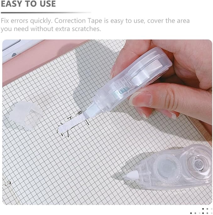 Lurrose 12pcs Correction Tape Set 12m Large Capacity Small Portable Correction Tapes for Students School Supplies Cute Stationery for Study and Office Use