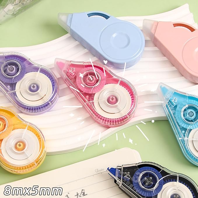 10Pcs Correction Tape Roller 8mx5mm Quick Dry White Out Correction Tape Total 80m for Writing School and Office Supplies