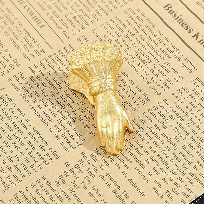 1pcs Retro Hand Women's Bookmark - Noble Metal Bookmark Clip, Small and Delicate Handwritten Bookmark Clip Stationery, Birthday Gift for Beautiful Girls, Christmas Gift for Women (Gold)