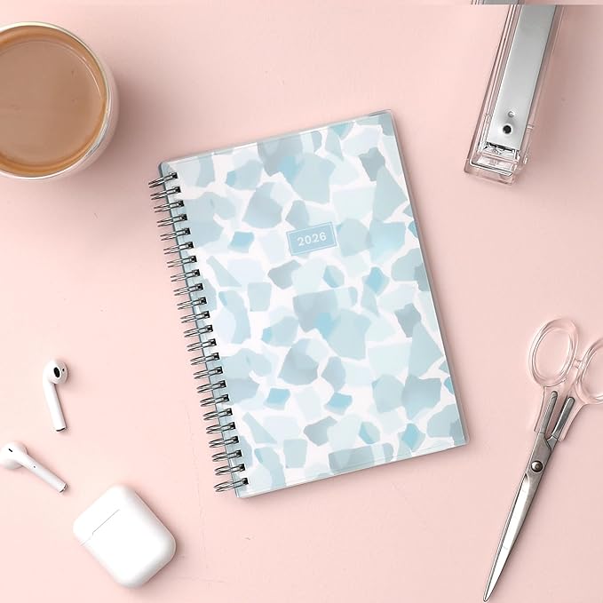 Blue Sky 2026 Weekly and Monthly Planner Calendar, January 2026 - December 2026, 5" x 8", Flexible Frosted Cover, Laminated Tabs, Durable Twin Wire Binding, Amitza