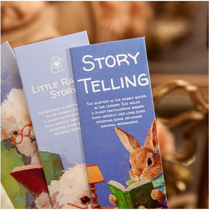Cute Funny Animal Theme Colorful Bookmarks, 30 PCS (Rabbit Story)
