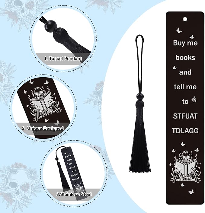 Metal Funny Bookmark Gifts - Smut Book Marks for Women Men Spicy Dark Romance Reading Accessories for Book Lovers Bookworm Friends Thanksgiving Christmas Graduation Gifts