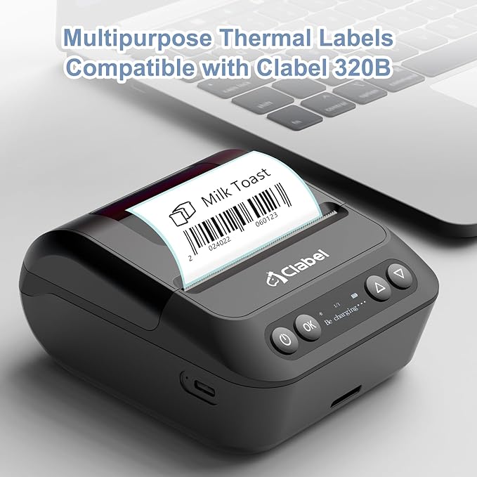 Thermal Label, CLABEL Thermal Shipping Label Printer Paper, Sticker Labels for Shipping Packages Postage Home Small Business (2.75"x1.57" (70x40mm)-4 Rolls)