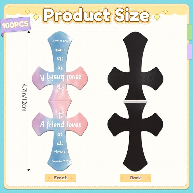100Pack Magnetic Bookmarks Christian Bookmarks Bulk Cross Bible Bookmark for Reading Women Men Teacher Book Lovers Gifts, Religious Magnet Bookmark Clips Cute Personalized Book Markers (Watercolor)
